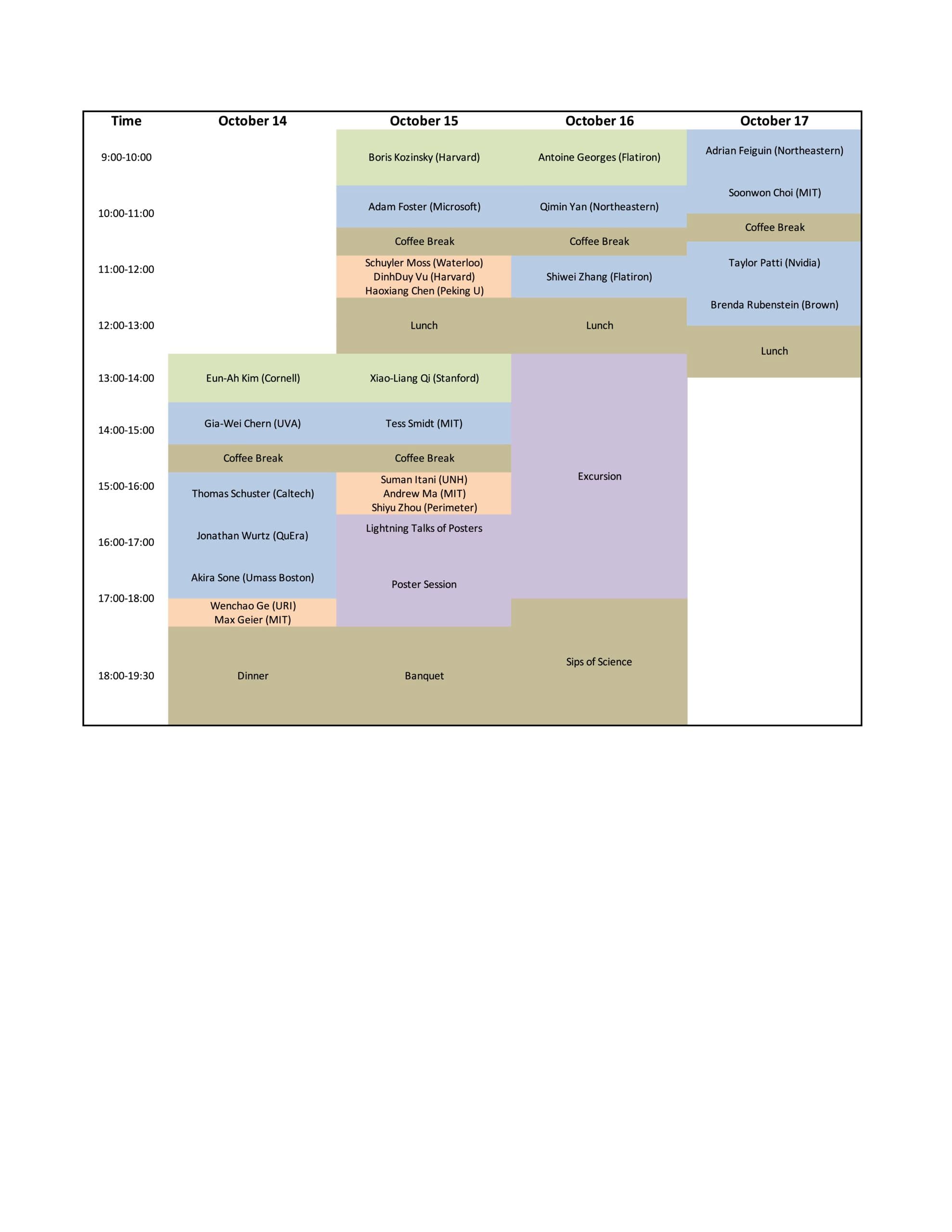 NEQT 2025 Conference Schedule